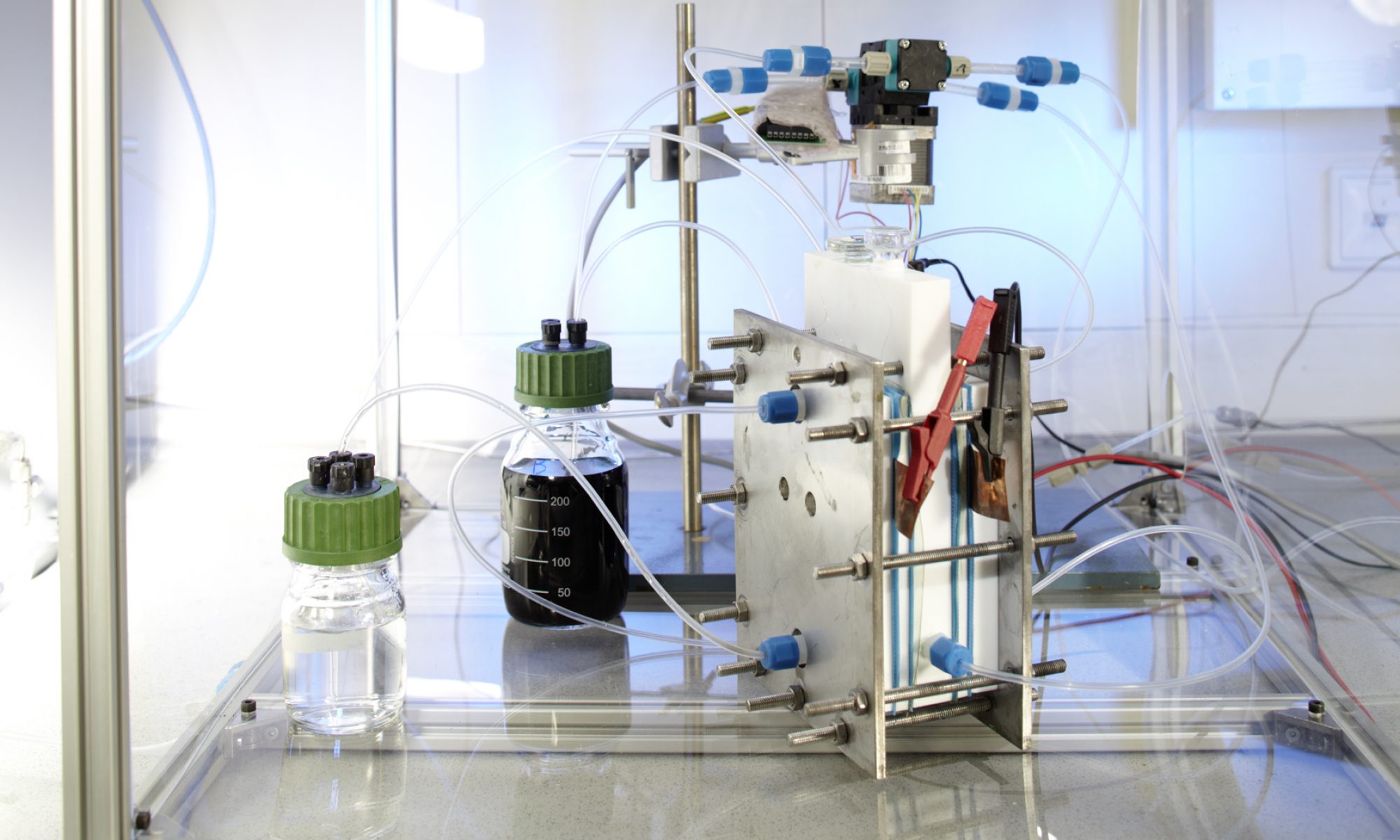 Electrochemical flow-cell setup at Fraunhofer ICT