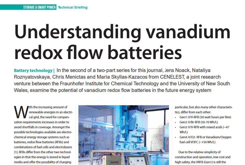 Understanding vanadium redox flow batteries