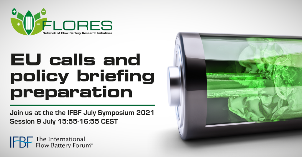 FLORES EU calls and redox flow battery policy briefing preparation